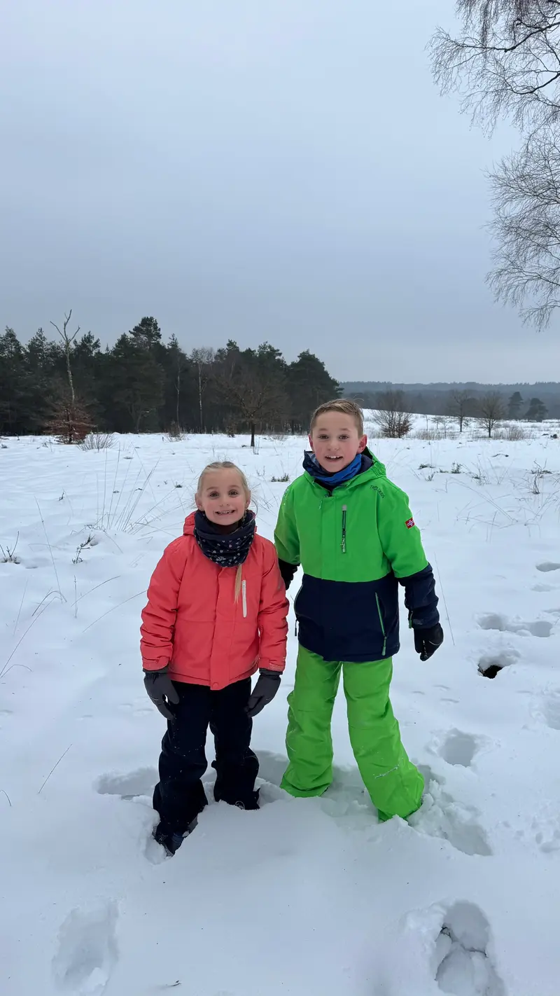 Sneeuwpret op de Veluwe met de slee