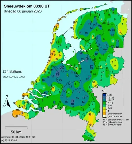 Schneegeschichte und Statistiken über Schnee in der Veluwe